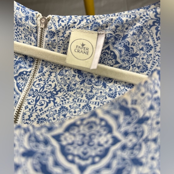 Paper Crane Blue and White Patterned Top - Picture 4 of 5
